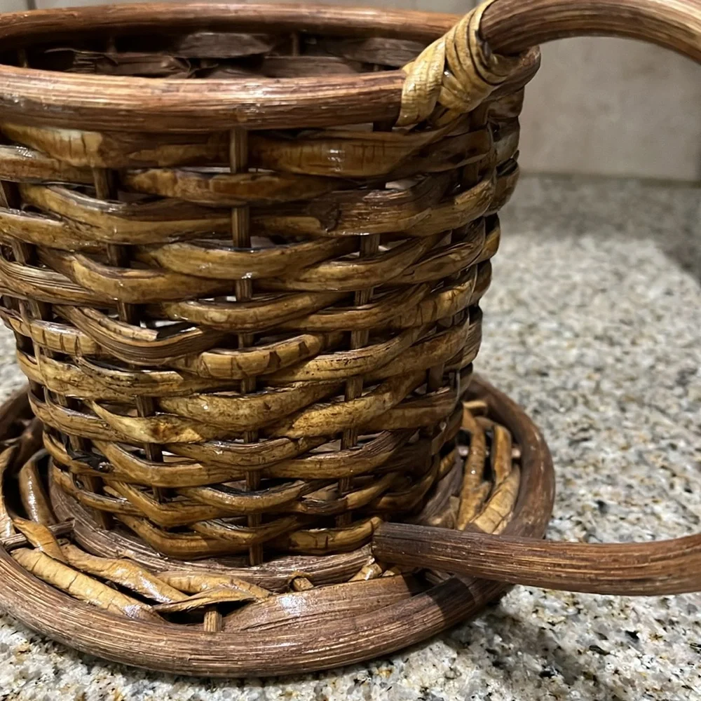 Coffee Cup Wicker Basket
